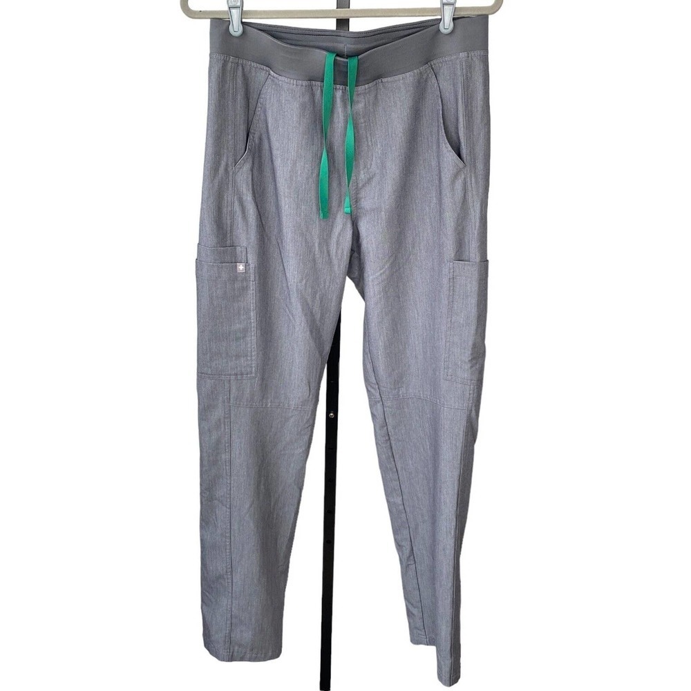 FIGS Axim Cargo Scrub Pants Mens M Tall Classic Fit Straight Leg 7 Pockets Gray